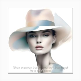 Inspirational Quotes (8) Woman In Hat Canvas Print