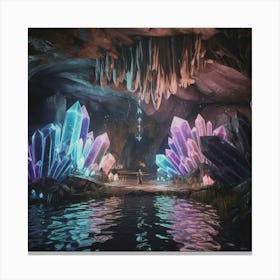 Crystal Cavern with Magical Crystals Canvas Print