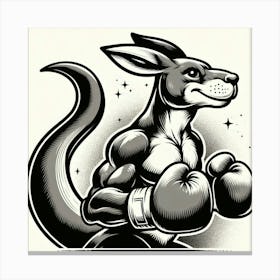 Kangaroo With Boxing Gloves 1 Canvas Print