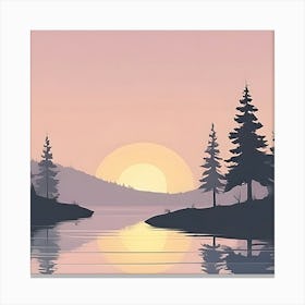 Sunset By The Lake Canvas Print