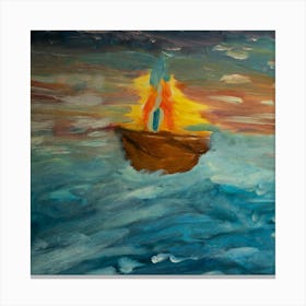 Flaming Vessel Canvas Print