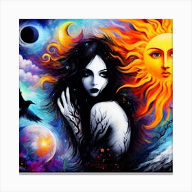 Sun And The Moon 4 Canvas Print