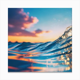 Sunset Reflections on the Blue Ocean Canvas Print