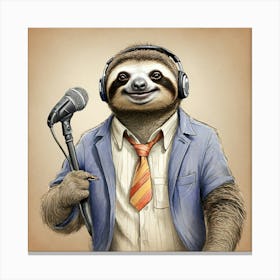 Sloth Singing Canvas Print