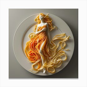 Woman Made Of Pasta Canvas Print