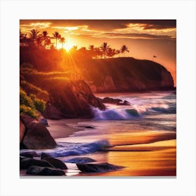 Sunset At The Beach 197 Canvas Print