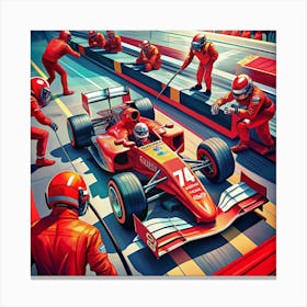 Formula One Race Car Pit Stop Canvas Print