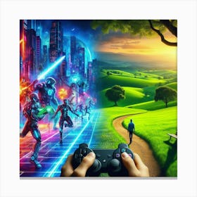 Video Game Landscape Canvas Print