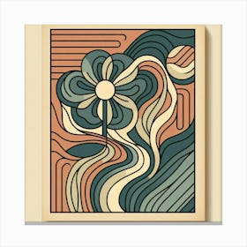 Retro Wavy Abstract Canvas Print