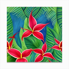 Tropical Flowers Four Canvas Print