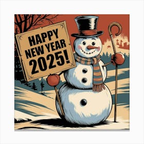 An Illustration Of A Snowman With A Top Mamnlqgpqx6igoqgh8uqug 0plvztkhsmwgbdr Oy064g Canvas Print