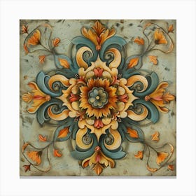 A Decorative Motif Oil Painting Illustration 1718803516 3 Canvas Print