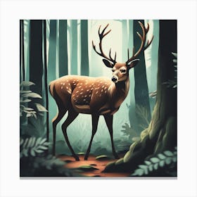 Deer In The Forest 42 Canvas Print