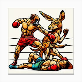 Boxer S Kangaroo Showdown Canvas Print