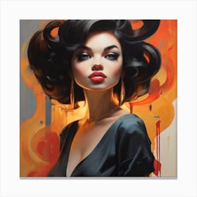 Woman With Big Hair Canvas Print
