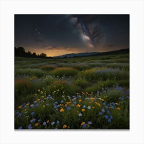 Milky Over Wildflowers Canvas Print