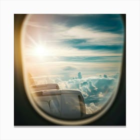 Airplane Window View Canvas Print