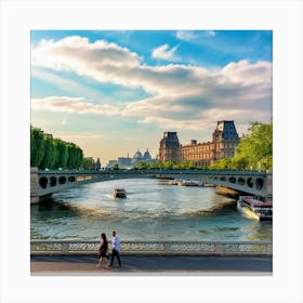 Seine River Serenity Focus On The Seine River W(1) Canvas Print