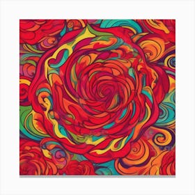 psychedelic red rose pattern Canvas Print