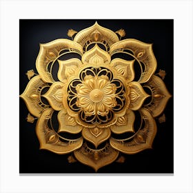 Golden Lotus Flower Canvas Print