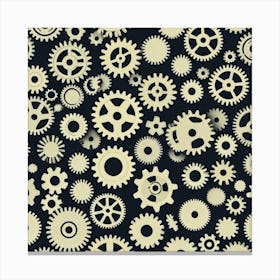 Gears On Black Background 3 Canvas Print