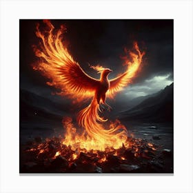 A Phoenix Rising From The Ashes Canvas Print