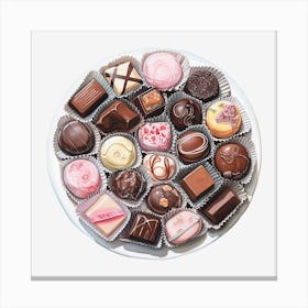 Chocolates On A Plate 16 Canvas Print