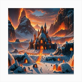 Igloo Castle In The Snow Canvas Print