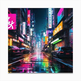 Neon City 16 Canvas Print
