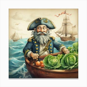 Pirate In A Boat 6 Canvas Print