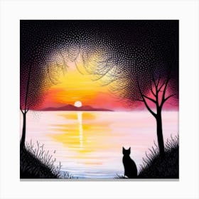 Sunset Cat 1 Canvas Print