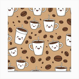 Coffee Seamless Pattern 6 Canvas Print