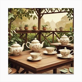 Tea Set 1 Canvas Print