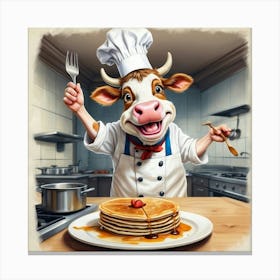 Chef Cow 15 Canvas Print