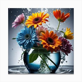 Flowers In Water 9 Canvas Print