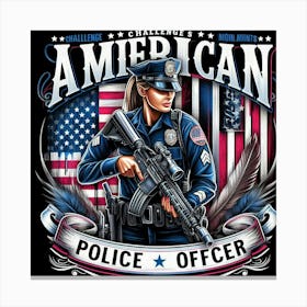 American Police Officer 5 Canvas Print