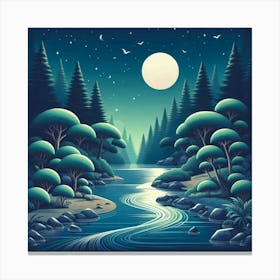 Night In The Forest 4 Canvas Print