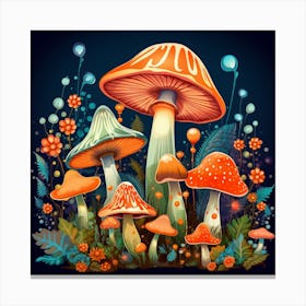 Mushrooms In The Forest 93 Canvas Print