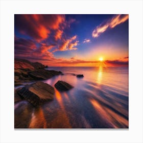 Sunset Over The Ocean 242 Canvas Print