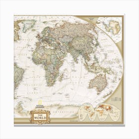 World Map Illustration Country Texture Cartography Travel Canvas Print