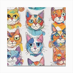 602128 Drawing With Colours Funny Cats Xl 1024 V1 0 Canvas Print