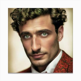 Young Man With Curly Hair Canvas Print