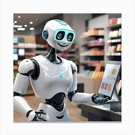 Robot In A Store Canvas Print