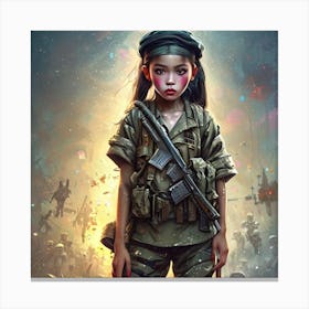 Asian Child Soldier Canvas Print