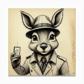 Rabbit Detective 2 Canvas Print