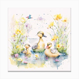 Ducks In The Pond Canvas Print