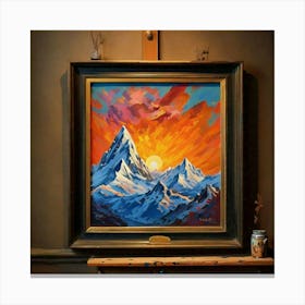 Sunset Over The Mountains Canvas Print