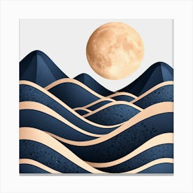 Moon And Waves 27 Canvas Print