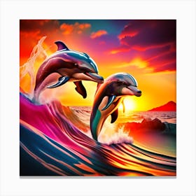 Dolphins1 1 Canvas Print