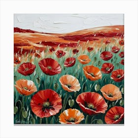 Abstract Poppy Field Canvas Print